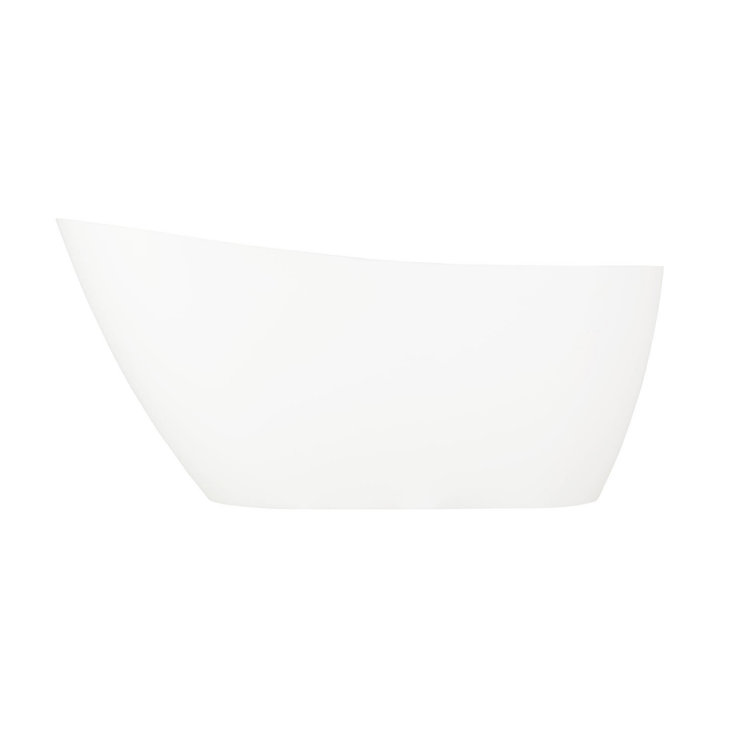 66'' White Acrylic Freestanding Slipper Tub with Jets