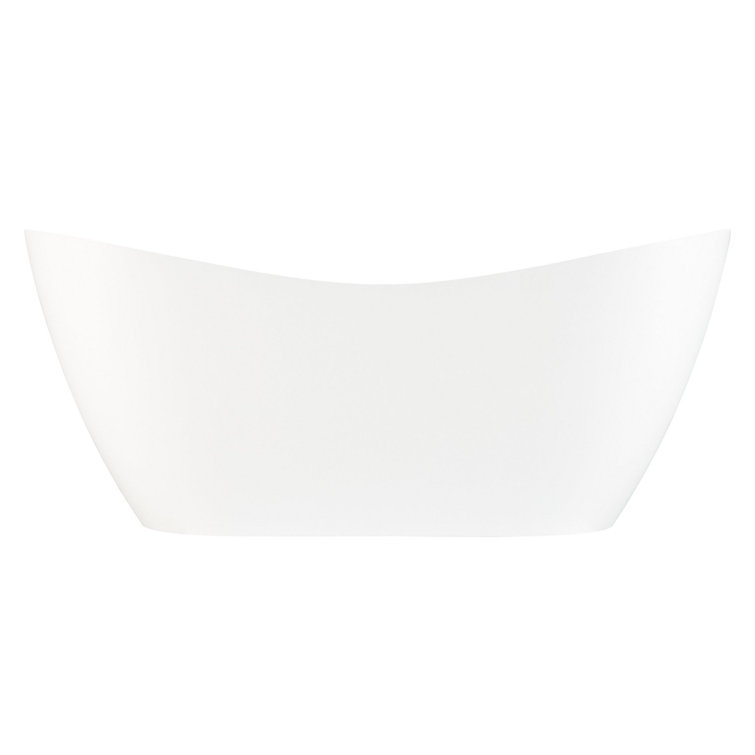72" White Acrylic Freestanding Double-Slipper Tub