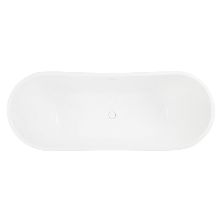 72" White Acrylic Freestanding Double-Slipper Tub