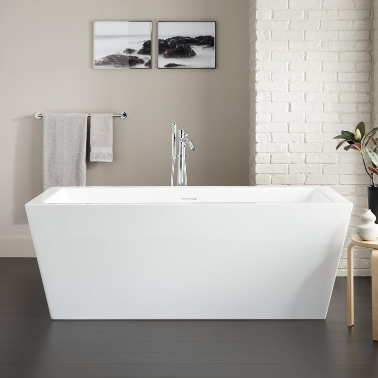 Eaton 59" White Acrylic Freestanding Soaking Bathtub