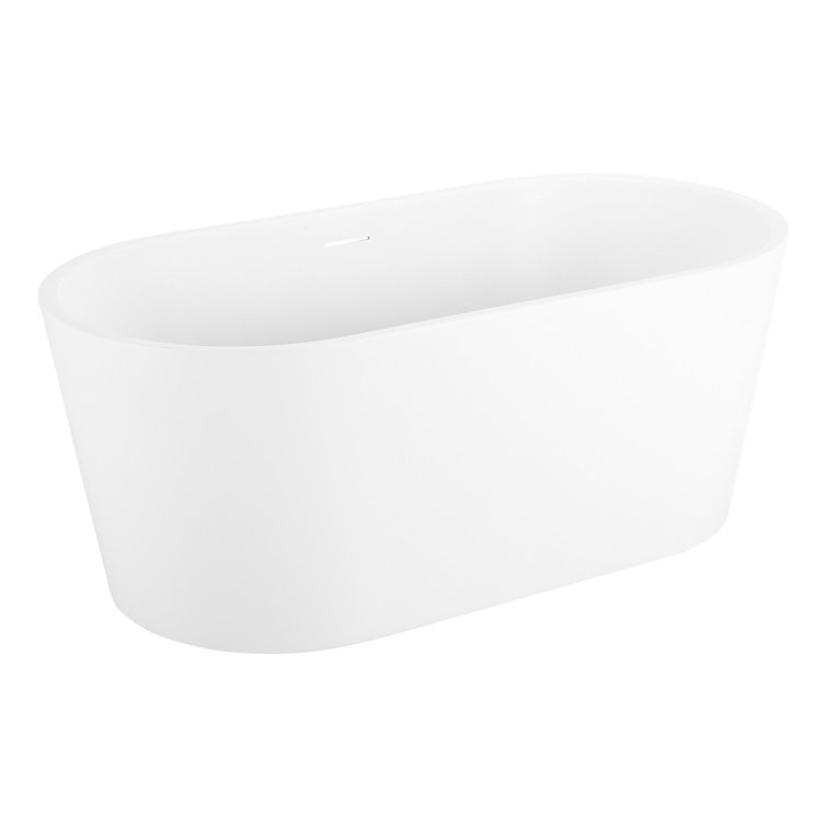 67" Matte White Acrylic Freestanding Soaking Tub