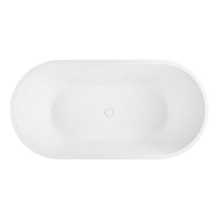 63" Matte White Acrylic Freestanding Soaking Tub