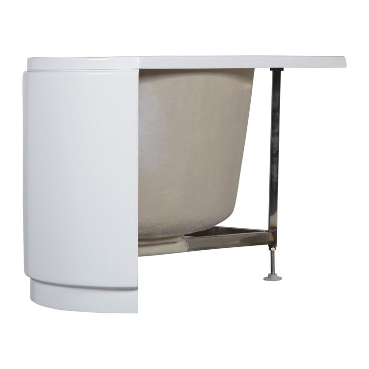 49" White Acrylic Modern Corner Tub