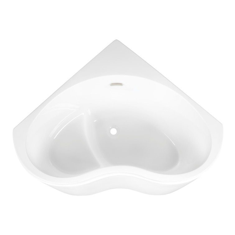 49" White Acrylic Modern Corner Tub
