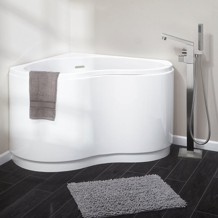 49" White Acrylic Modern Corner Tub