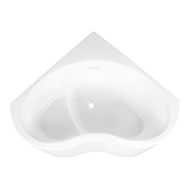 49" White Acrylic Modern Corner Tub