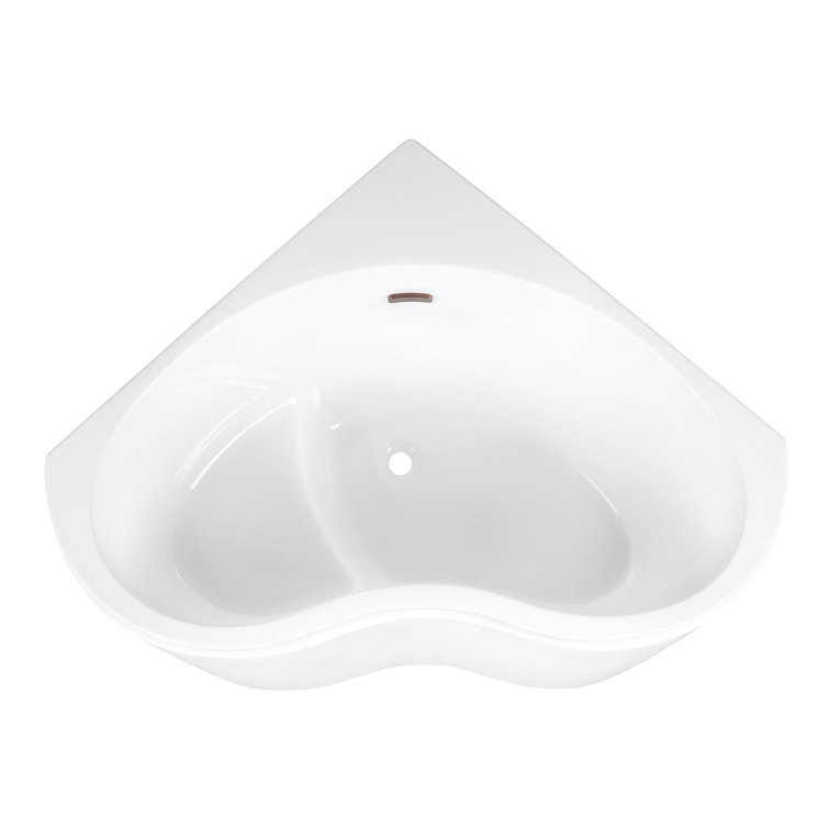 49" White Acrylic Modern Corner Tub