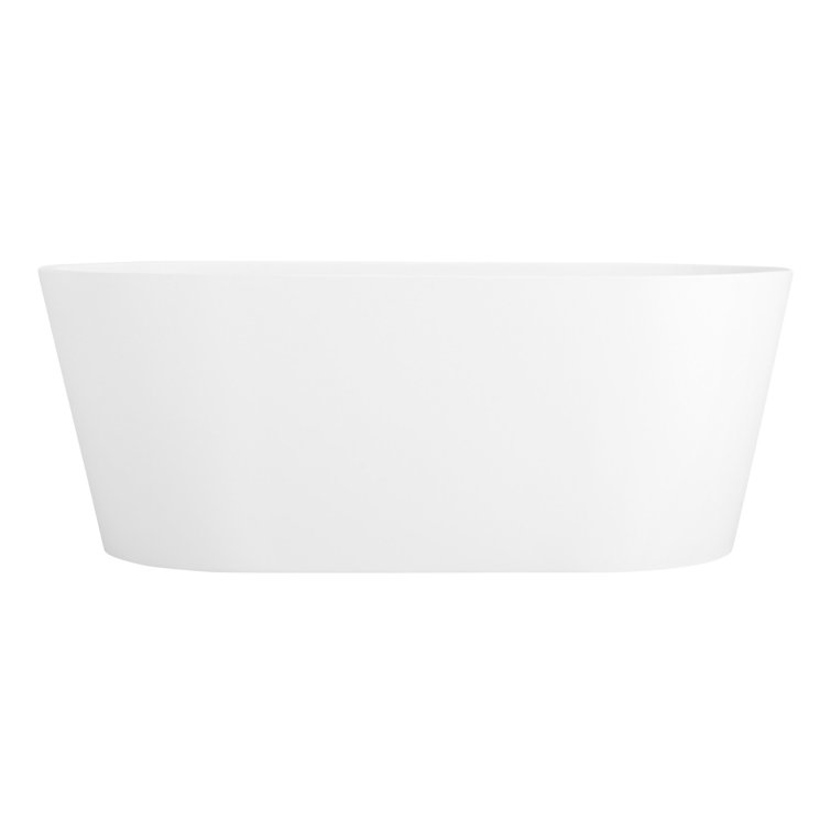 63" Matte White Acrylic Freestanding Soaking Tub