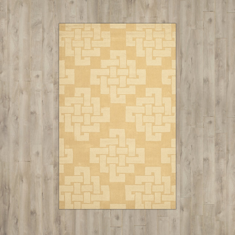 Hand-Tufted Wool Rattan Rectangular Rug 4' x 6' - GREENGUARD Certified