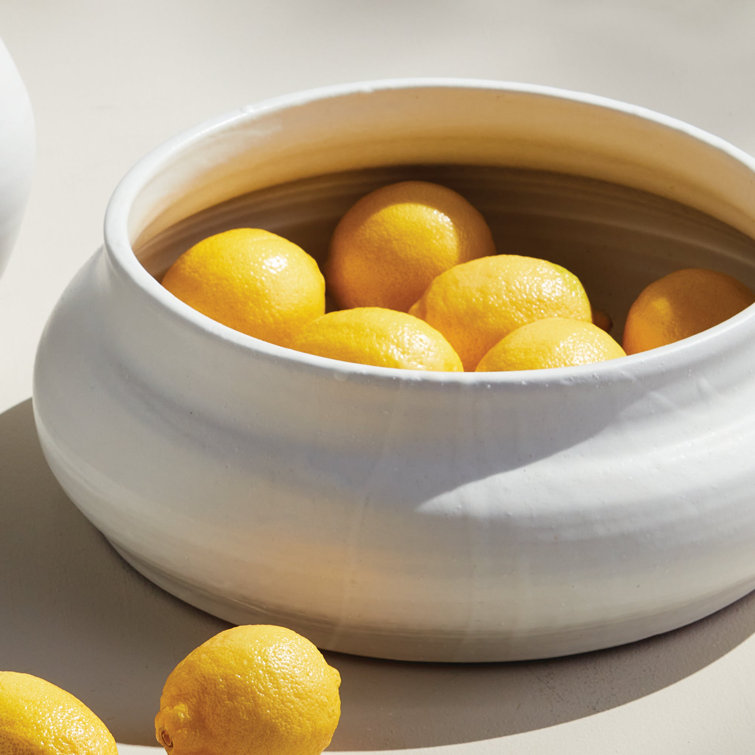 Handcrafted White Terracotta Decorative Bowl
