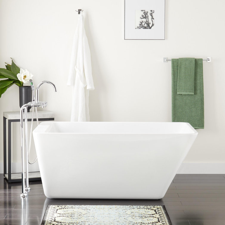 Jaidyn 55" White Freestanding Acrylic Soaking Bathtub