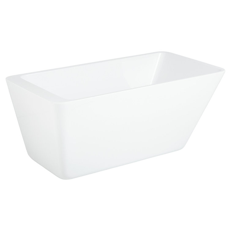 Jaidyn 55" White Freestanding Acrylic Soaking Bathtub
