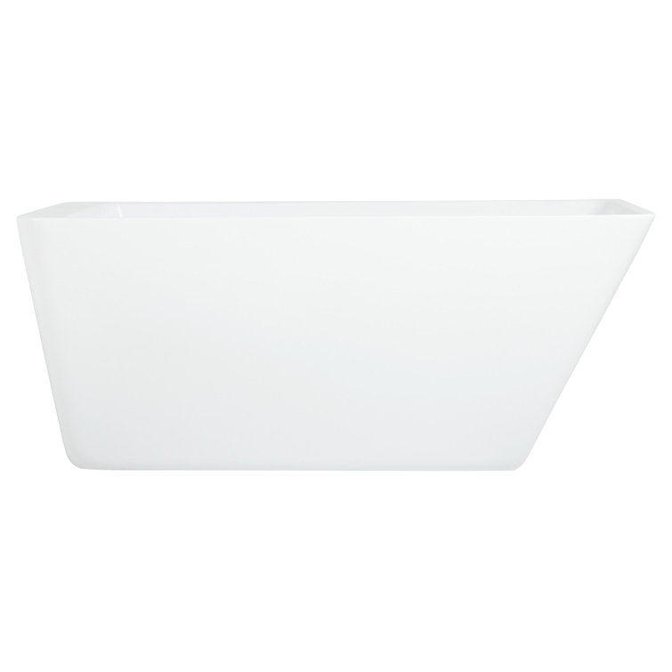 Jaidyn 55" White Acrylic Freestanding Soaking Bathtub
