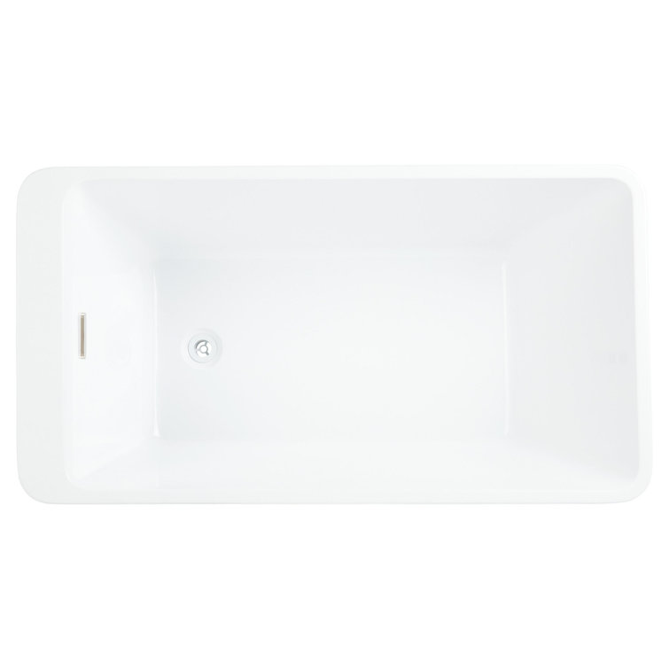 Jaidyn 55" White Freestanding Acrylic Soaking Bathtub