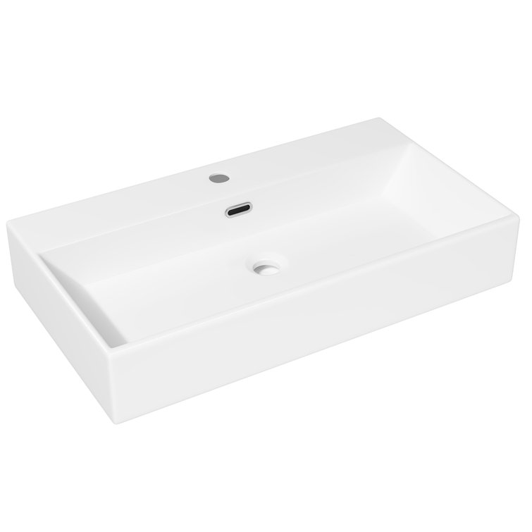 Turner 30" White Ceramic Wall-Mount Rectangular Sink