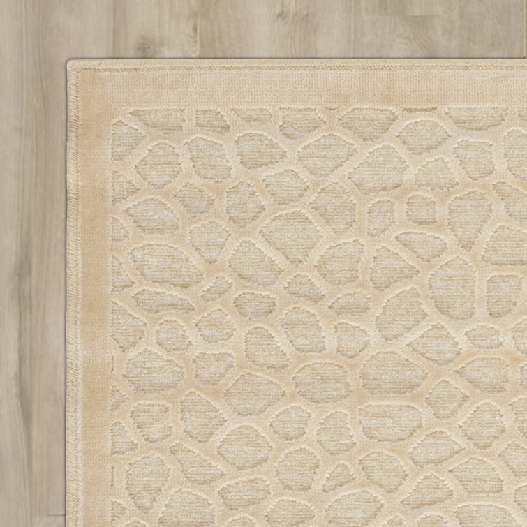 Cream Tufted Handmade Viscose Rectangular Rug 4' x 5'7"