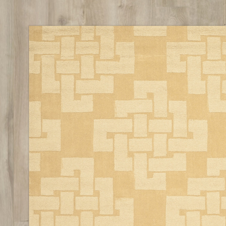 Hand-Tufted Wool Rattan Rectangular Rug 4' x 6' - GREENGUARD Certified