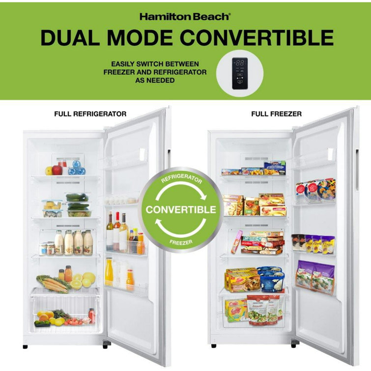 Hamilton Beach 17 Cu Ft White Convertible Refrigerator Freezer