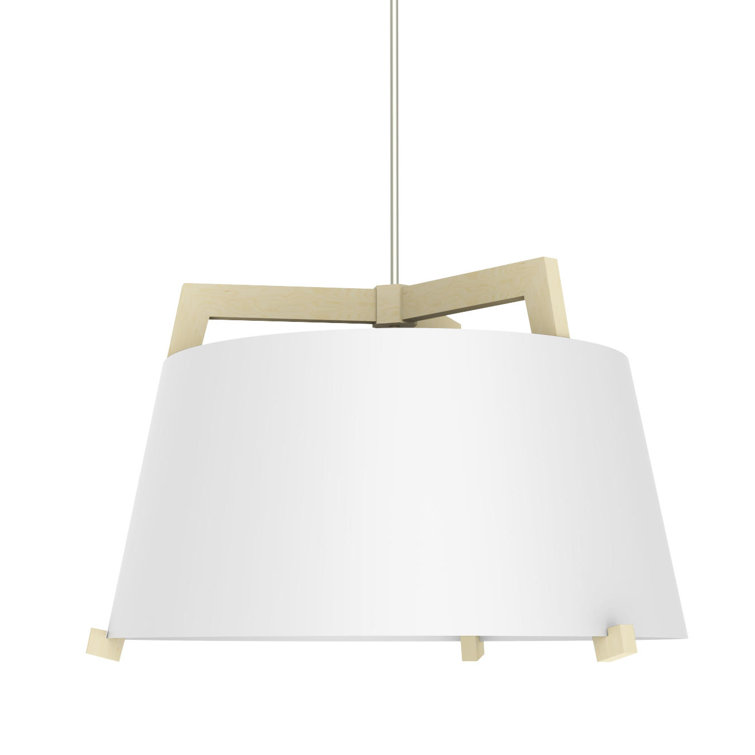 Licht 24" LED Drum Pendant in Dark Stained Walnut with Rose Gold