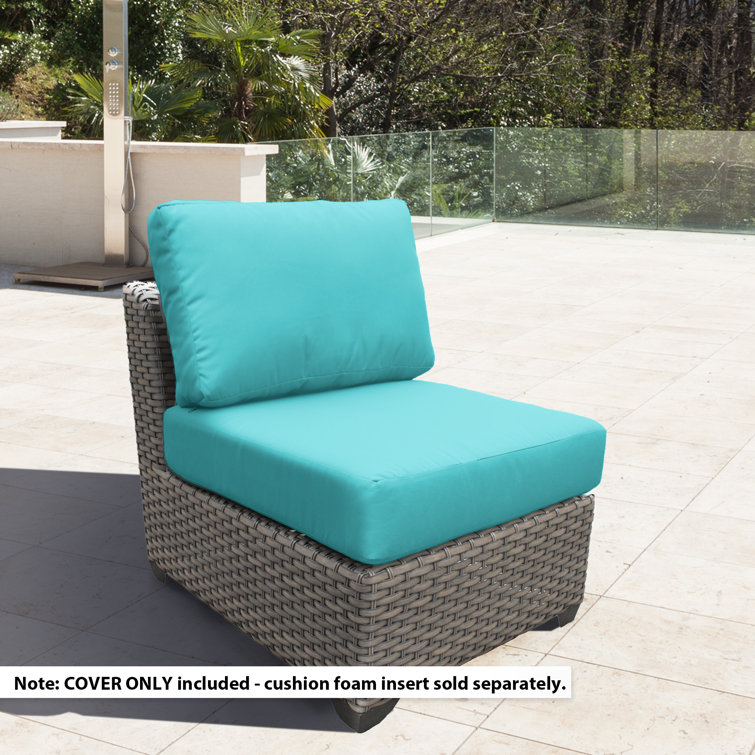 Aruba Blue Acrylic Outdoor Chair Cushion Covers with Zipper Closure