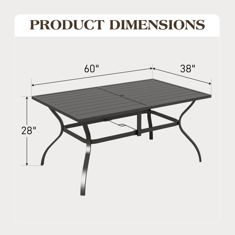 Argyri 6-Person Black Metal Outdoor Dining Set with Cushions