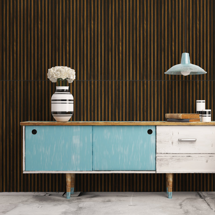 24" x 47.2" Brown Wood Slat Acoustic Wall Panels