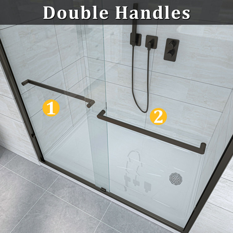 60" W x 72" H Oil Rubbed Bronze Double Sliding Shower Door
