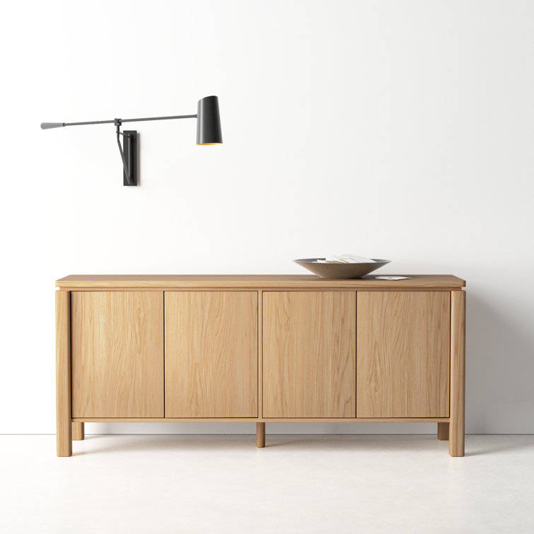 Eboni 73'' Natural Solid Wood Mid-Century Sideboard
