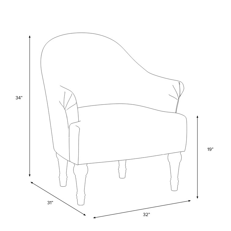 Emerald Bramble Linen Blend Accent Armchair with Espresso Legs