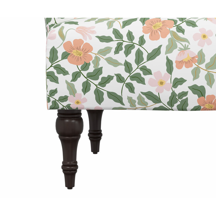 Primrose Blush Floral Linen Blend Armchair with Natural Legs