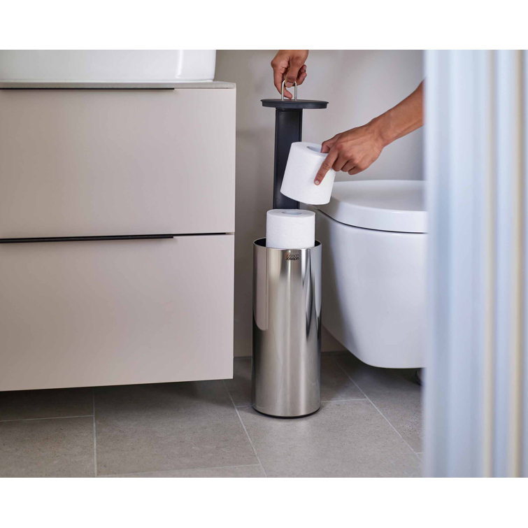 Joseph Joseph Stainless Steel Concealed Toilet Paper Holder with Lid