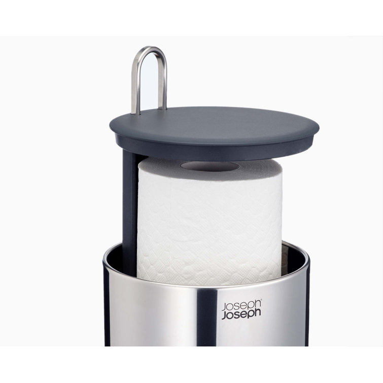Joseph Joseph Stainless Steel Concealed Toilet Paper Holder with Lid