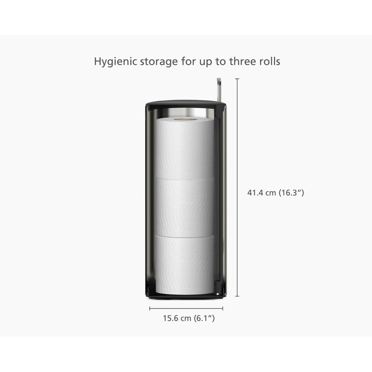 Joseph Joseph Stainless Steel Concealed Toilet Paper Holder with Lid