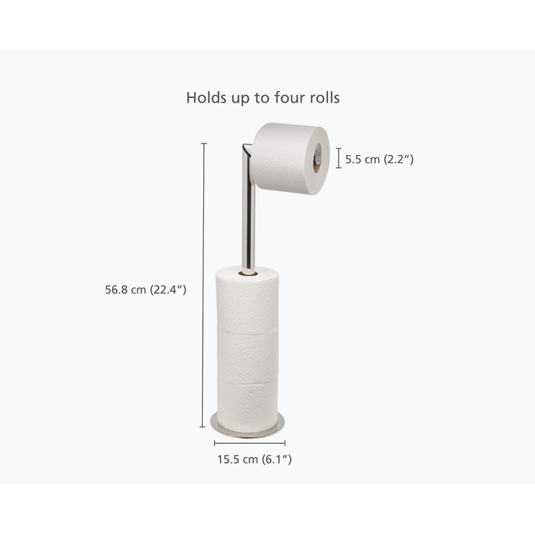 Stainless Steel 2-in-1 Toilet Paper Stand with Storage