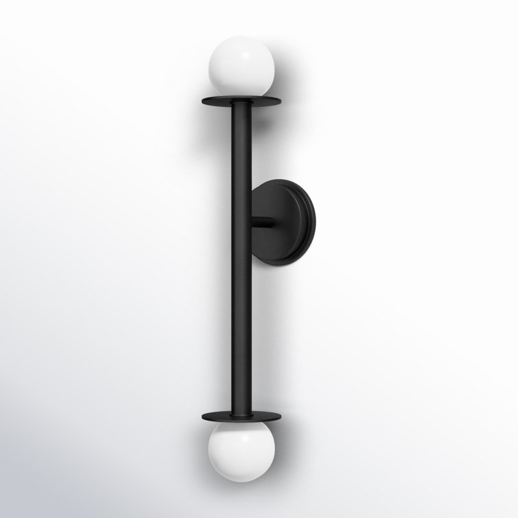 Midnight Black Dimmable Double Wall Sconce, Direct Wired