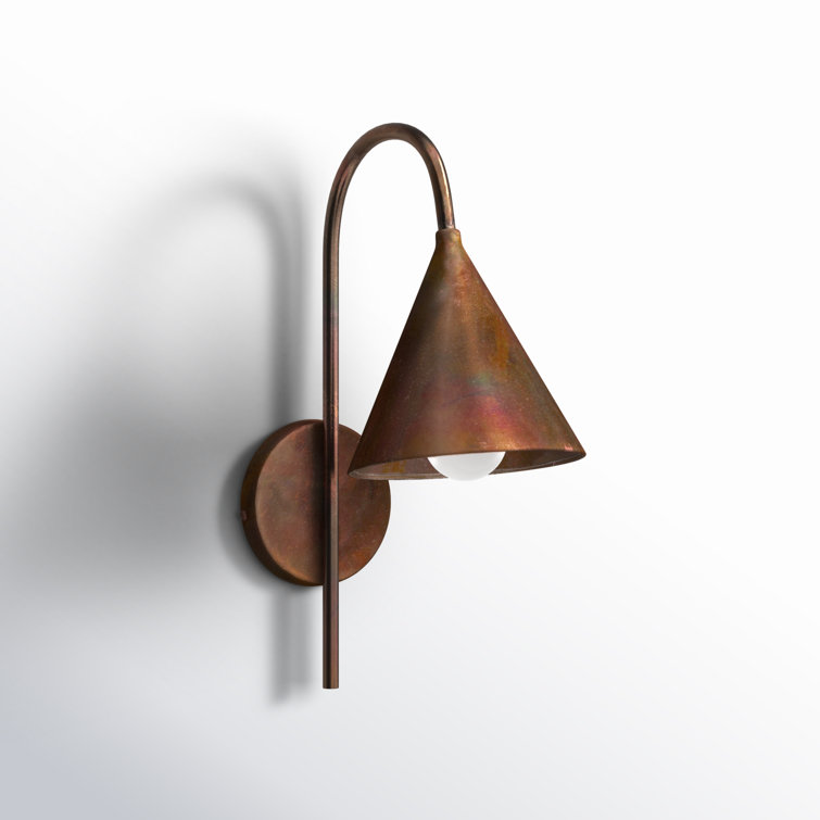 Rustic Brass Direct Wired Electric Wall Sconce