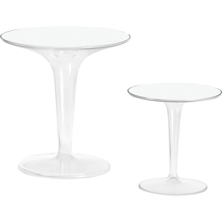 Elegant Crystal Round Tip Top Side Table by Kartell
