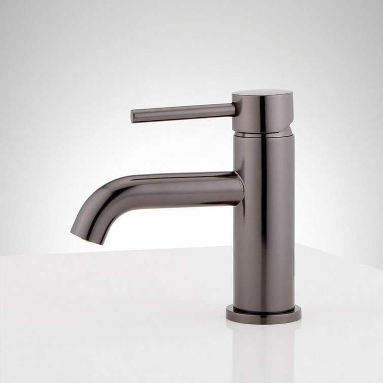Gunmetal Brass Single Hole Bathroom Faucet with Lever Handle