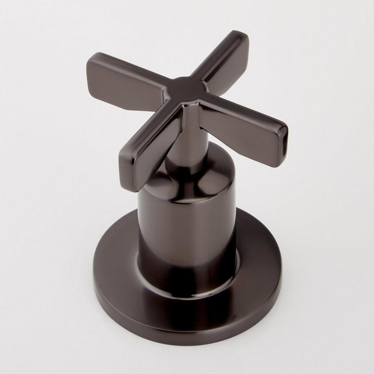 Gunmetal Brass Widespread Bathroom Faucet with Cross Handles