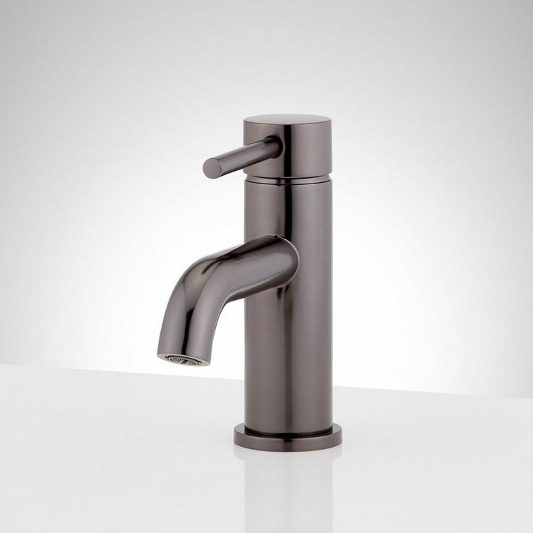 Gunmetal Brass Single Hole Bathroom Faucet with Lever Handle