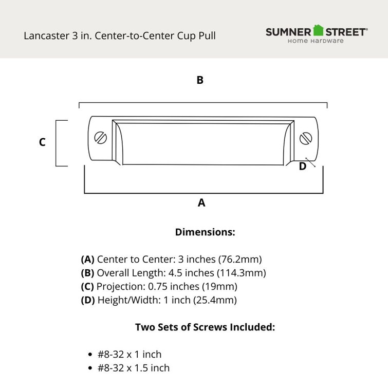 Satin Nickel Brushed Industrial Cup Pull with Mounting Hardware