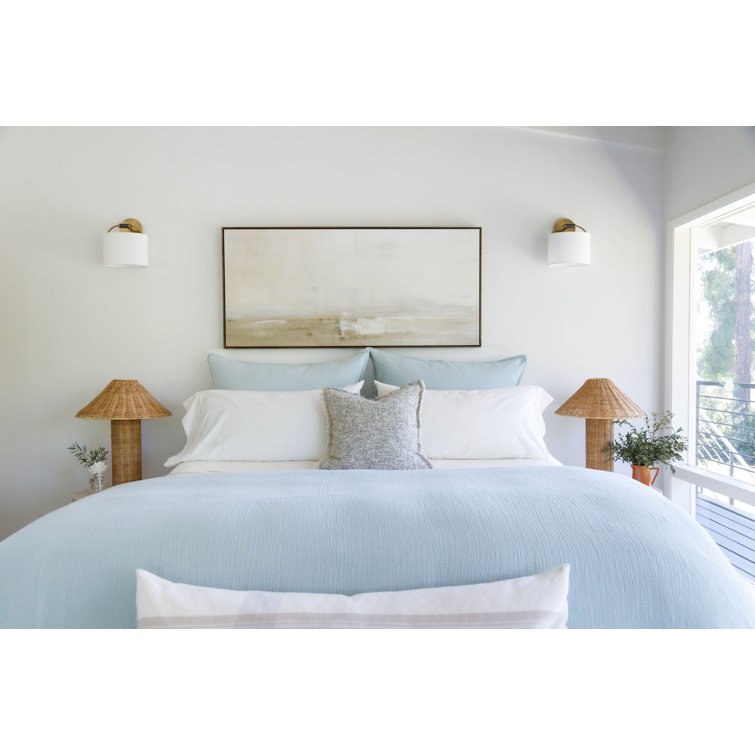 Twin Gray Cotton Minimalist Duvet Cover Set