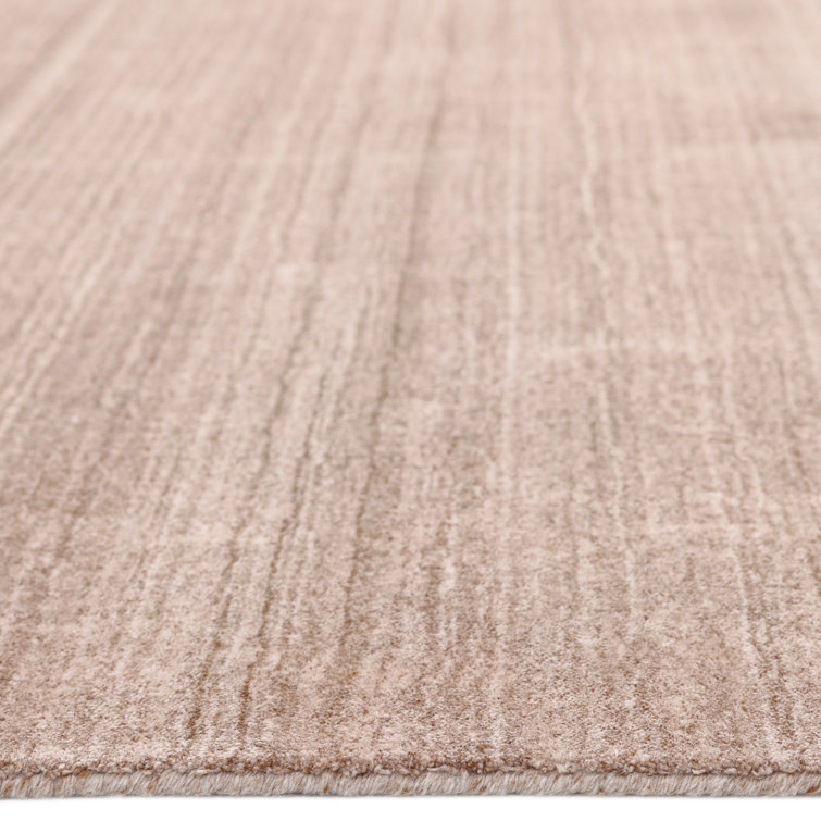 Caramel Stripe Hand-Knotted Wool Blend 8' x 10' Area Rug
