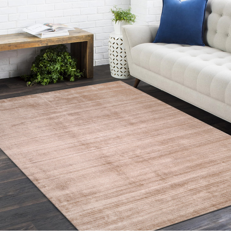 Caramel Stripe Hand-Knotted Wool Blend 8' x 10' Area Rug