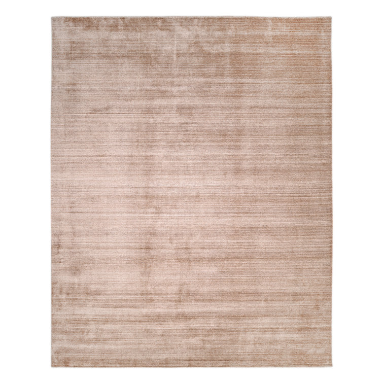 Caramel Stripe Hand-Knotted Wool Blend 8' x 10' Area Rug