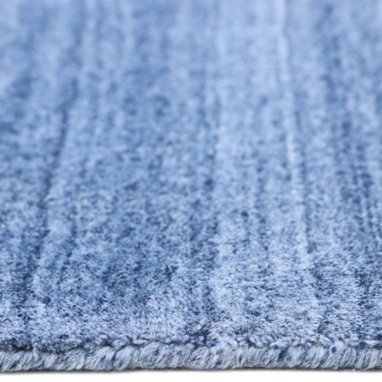 Harbor Stripe Hand-Knotted Denim Wool-Blend 8' x 10' Rug