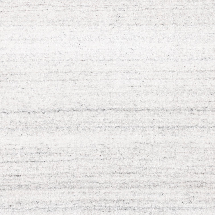 Elegant Ivory Hand-Knotted Wool & Viscose 9' x 12' Area Rug