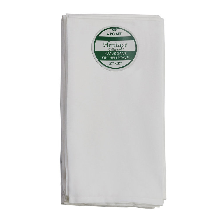 Snow White Cotton Flour Sack Kitchen Towel Set