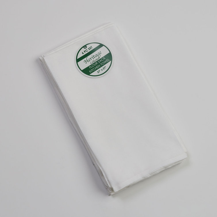 Snow White Cotton Flour Sack Kitchen Towel Set