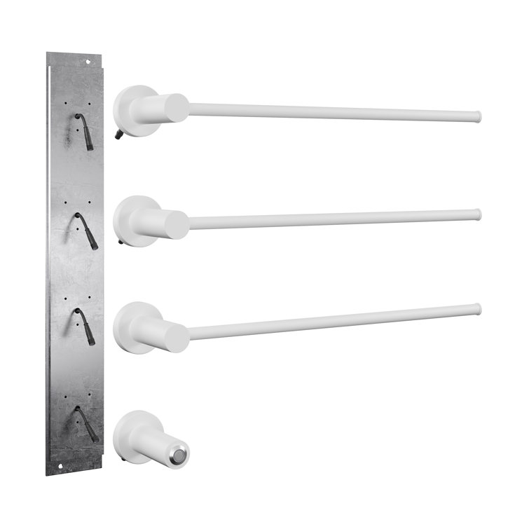 Matte White 3-Bar Wall Mounted Electric Towel Warmer